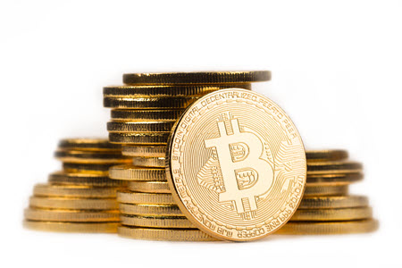 Stabel med bitcoins